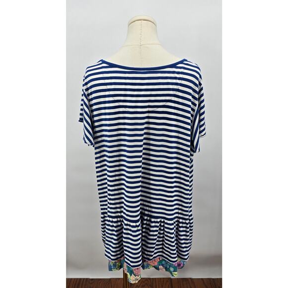 Matilda Jane Navigator Striped Floral Ruffle Top - Picture 3 of 5